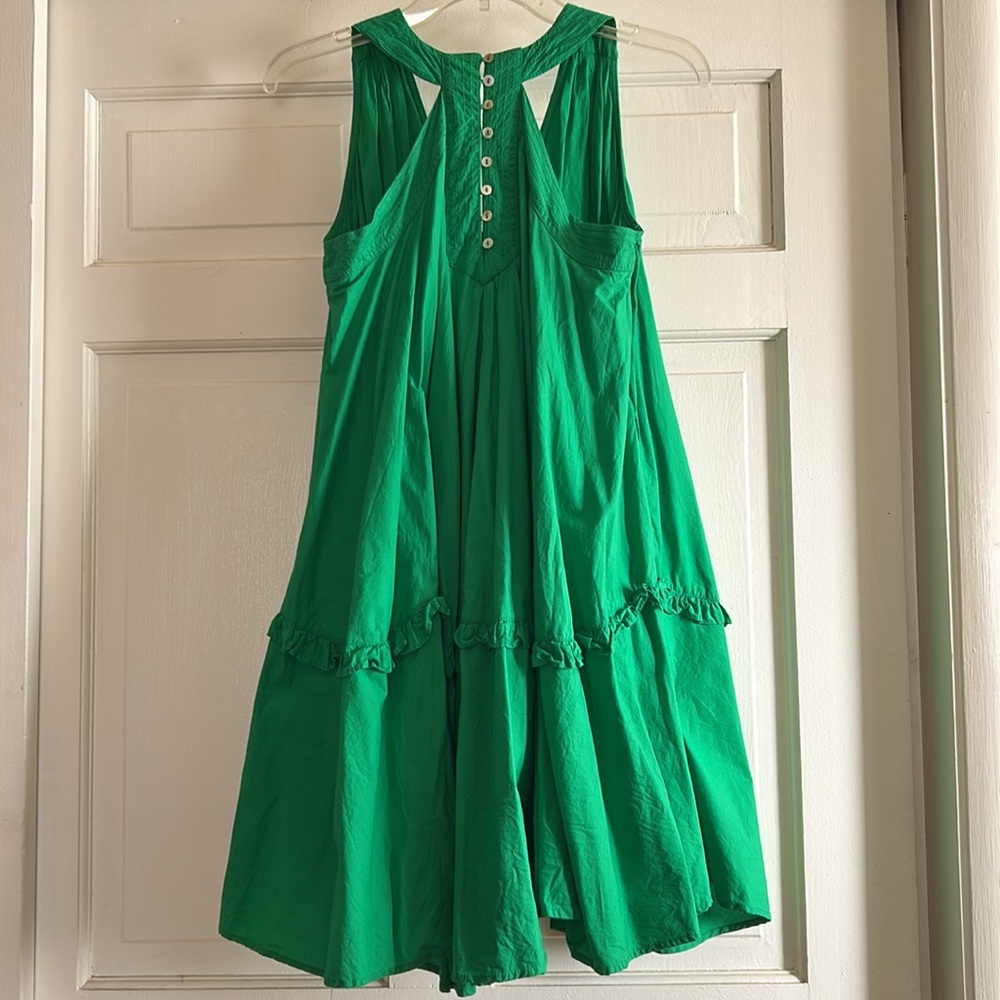 Anthropologie green v neck swing tunic dress - Picture 6 of 7
